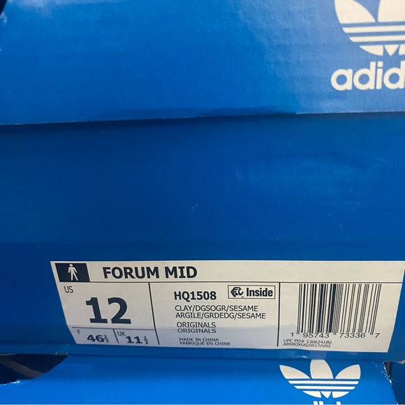 Adidas Forum Mid Clay/Dark Gray/Sesame Unisex Shoes Sneakers Men Sz - Picture 10 of 13